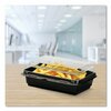 Solo Creative Carryouts Hinged Plastic Hot Deli Boxes, 28 oz, 7.87 x 5.4 x 3, Black/Clear, 200PK 846622-PS94